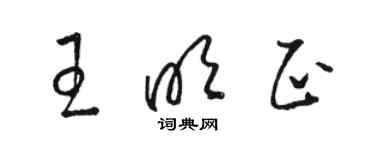 骆恒光王明正草书个性签名怎么写