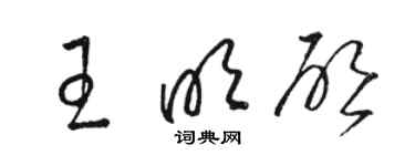 骆恒光王明启草书个性签名怎么写