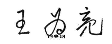 骆恒光王为亮草书个性签名怎么写