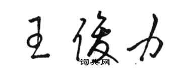 骆恒光王俊力草书个性签名怎么写