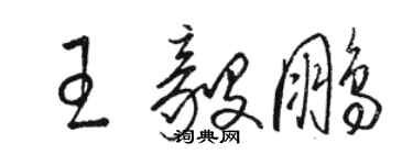 骆恒光王毅鹏草书个性签名怎么写