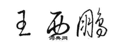 骆恒光王西鹏草书个性签名怎么写