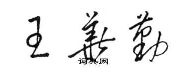 骆恒光王华勤草书个性签名怎么写