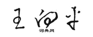 骆恒光王向平草书个性签名怎么写