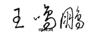 骆恒光王鸣鹏草书个性签名怎么写