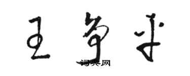 骆恒光王争平草书个性签名怎么写