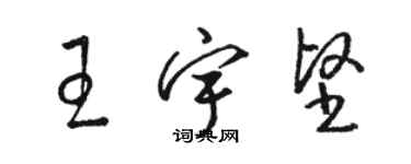 骆恒光王宇坚草书个性签名怎么写