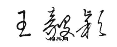 骆恒光王毅颖草书个性签名怎么写