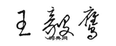 骆恒光王毅鹰草书个性签名怎么写