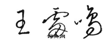 骆恒光王雷鸣草书个性签名怎么写