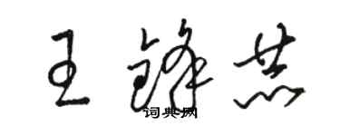 骆恒光王锋赫草书个性签名怎么写
