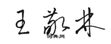 骆恒光王敬林草书个性签名怎么写