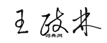 骆恒光王政林草书个性签名怎么写