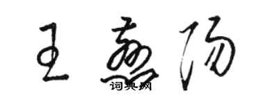 骆恒光王慈阳草书个性签名怎么写