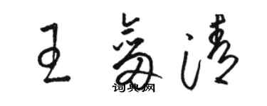 骆恒光王剑清草书个性签名怎么写