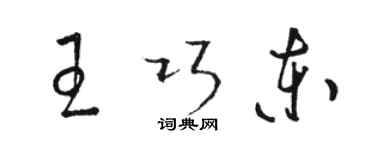骆恒光王巧东草书个性签名怎么写
