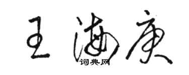 骆恒光王海庚草书个性签名怎么写