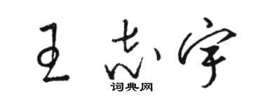 骆恒光王志宇草书个性签名怎么写