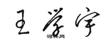 骆恒光王学宇草书个性签名怎么写