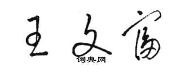 骆恒光王文富草书个性签名怎么写