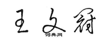 骆恒光王文冠草书个性签名怎么写