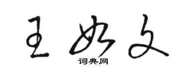 骆恒光王如文草书个性签名怎么写