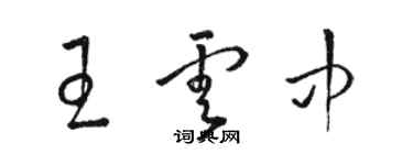 骆恒光王云中草书个性签名怎么写