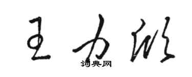 骆恒光王力欣草书个性签名怎么写