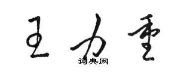 骆恒光王力重草书个性签名怎么写