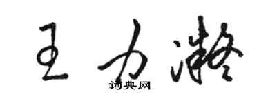 骆恒光王力凝草书个性签名怎么写