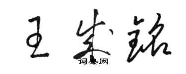 骆恒光王成铭草书个性签名怎么写