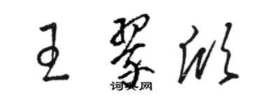 骆恒光王翠欣草书个性签名怎么写