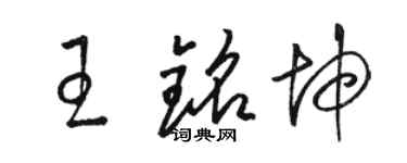 骆恒光王铭坤草书个性签名怎么写