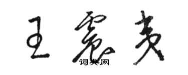 骆恒光王震夷草书个性签名怎么写