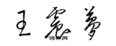 骆恒光王震梦草书个性签名怎么写