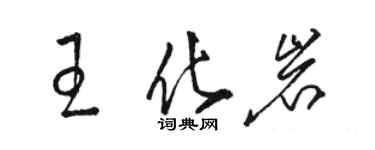骆恒光王化岩草书个性签名怎么写
