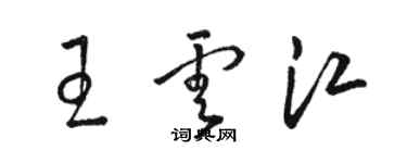 骆恒光王云江草书个性签名怎么写
