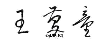 骆恒光王庆童草书个性签名怎么写