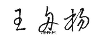 骆恒光王舟杨草书个性签名怎么写