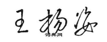 骆恒光王杨姿草书个性签名怎么写