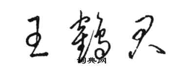 骆恒光王鹤君草书个性签名怎么写