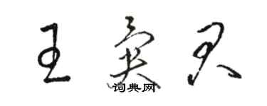 骆恒光王异君草书个性签名怎么写