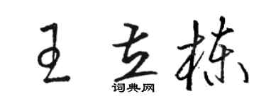 骆恒光王立栋草书个性签名怎么写