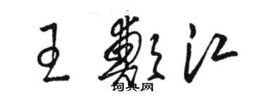 骆恒光王郑江草书个性签名怎么写