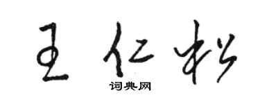 骆恒光王仁松草书个性签名怎么写