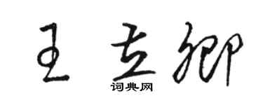 骆恒光王立卿草书个性签名怎么写