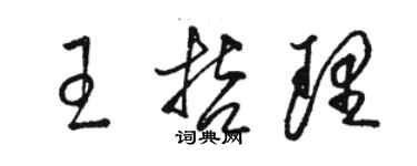 骆恒光王哲理草书个性签名怎么写