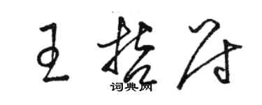 骆恒光王哲尉草书个性签名怎么写