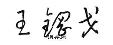 骆恒光王钢戈草书个性签名怎么写