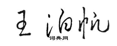 骆恒光王泊帆草书个性签名怎么写